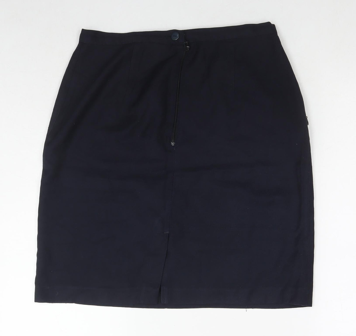 Trutex Womens Blue Cotton A-Line Skirt Size 30 in Zip