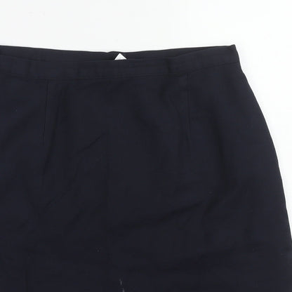 Trutex Womens Blue Cotton A-Line Skirt Size 30 in Zip