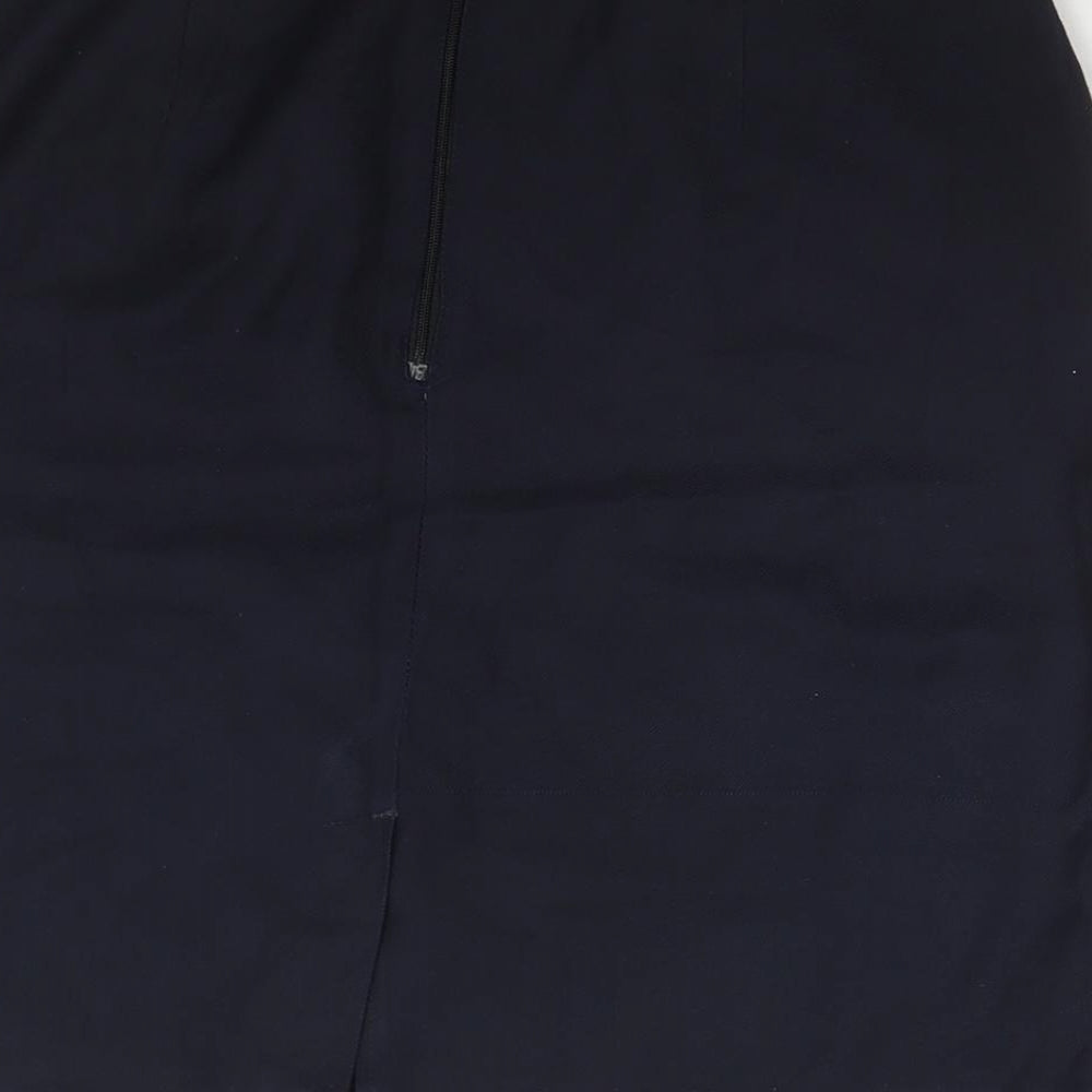 Trutex Womens Blue Cotton A-Line Skirt Size 30 in Zip