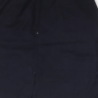 Trutex Womens Blue Cotton A-Line Skirt Size 30 in Zip