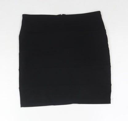 Smoove Womens Black Polyester Mini Skirt Size 10 Zip