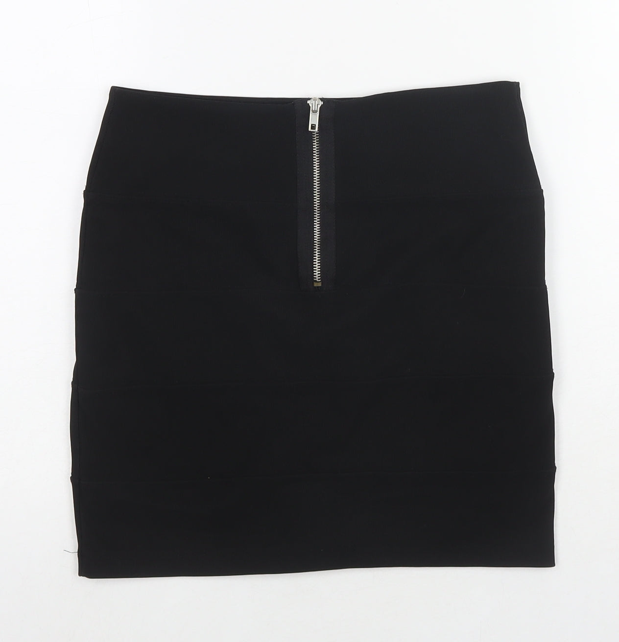 Smoove Womens Black Polyester Mini Skirt Size 10 Zip