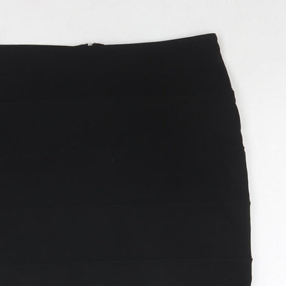 Smoove Womens Black Polyester Mini Skirt Size 10 Zip