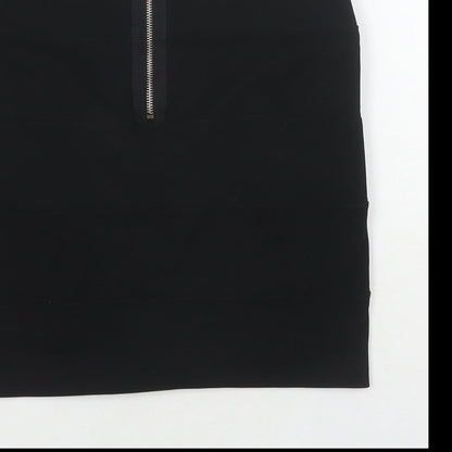 Smoove Womens Black Polyester Mini Skirt Size 10 Zip
