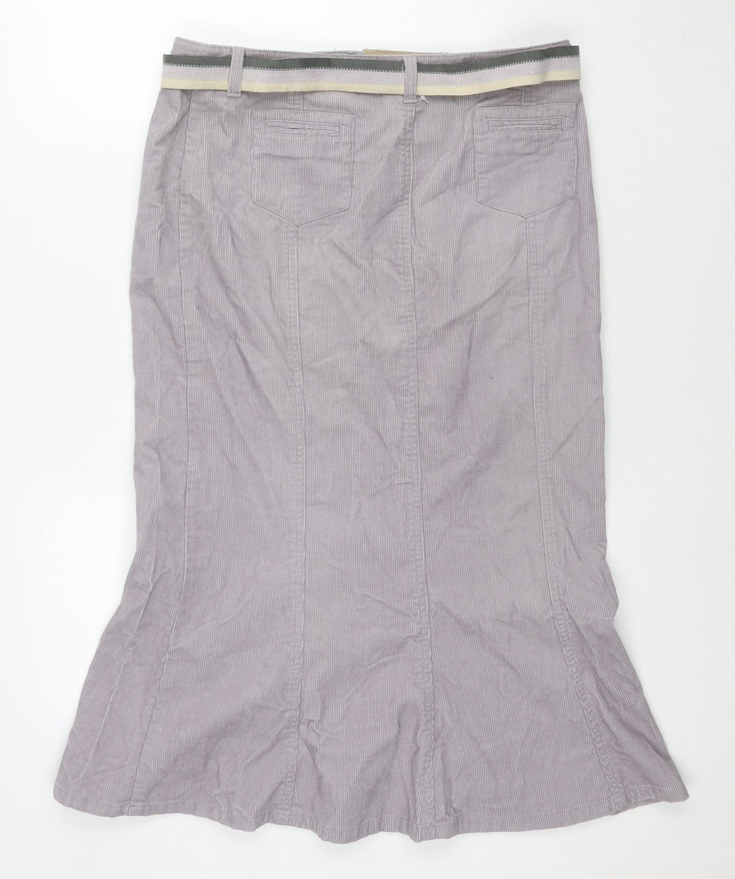 Principles Womens Purple Cotton Trumpet Skirt Size 12 Zip