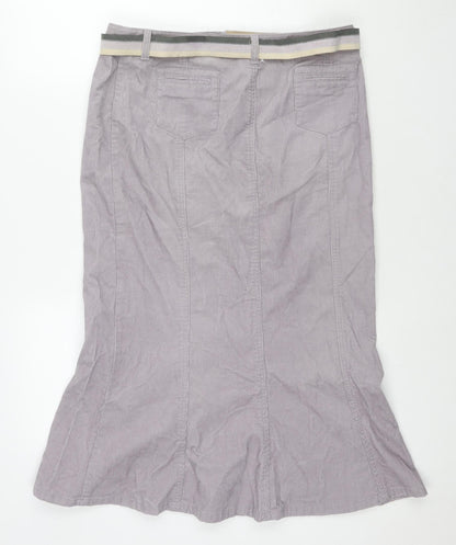 Principles Womens Purple Cotton Trumpet Skirt Size 12 Zip