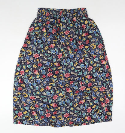 Maren Womens Multicoloured Floral Viscose Swing Skirt Size M
