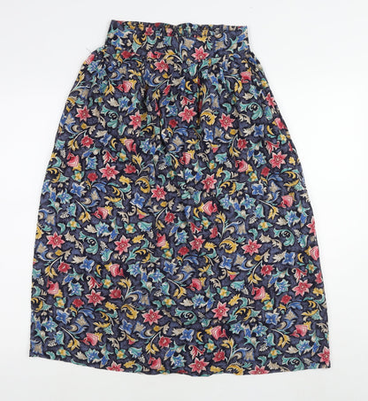 Maren Womens Multicoloured Floral Viscose Swing Skirt Size M