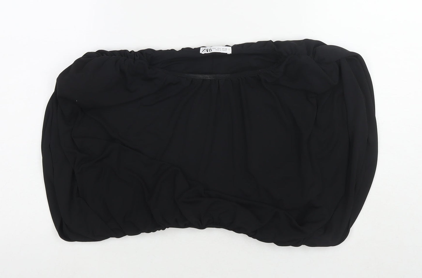 Womens UK Size L Zara Black Basic Blouse