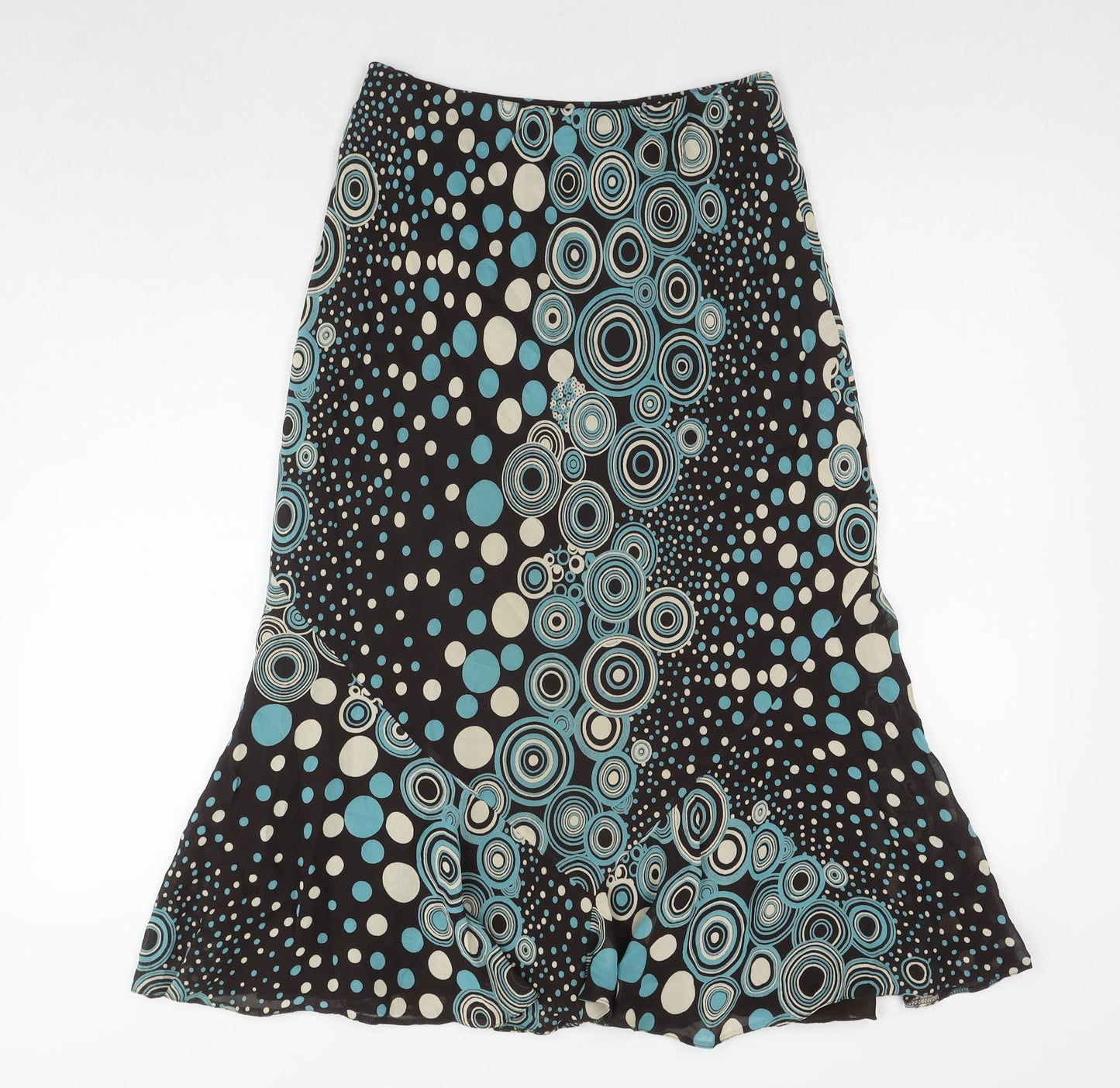 Berkertex Womens Brown Polka Dot Viscose Swing Skirt Size 10