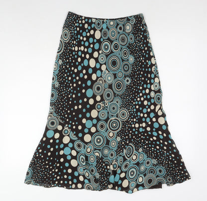 Berkertex Womens Brown Polka Dot Viscose Swing Skirt Size 10