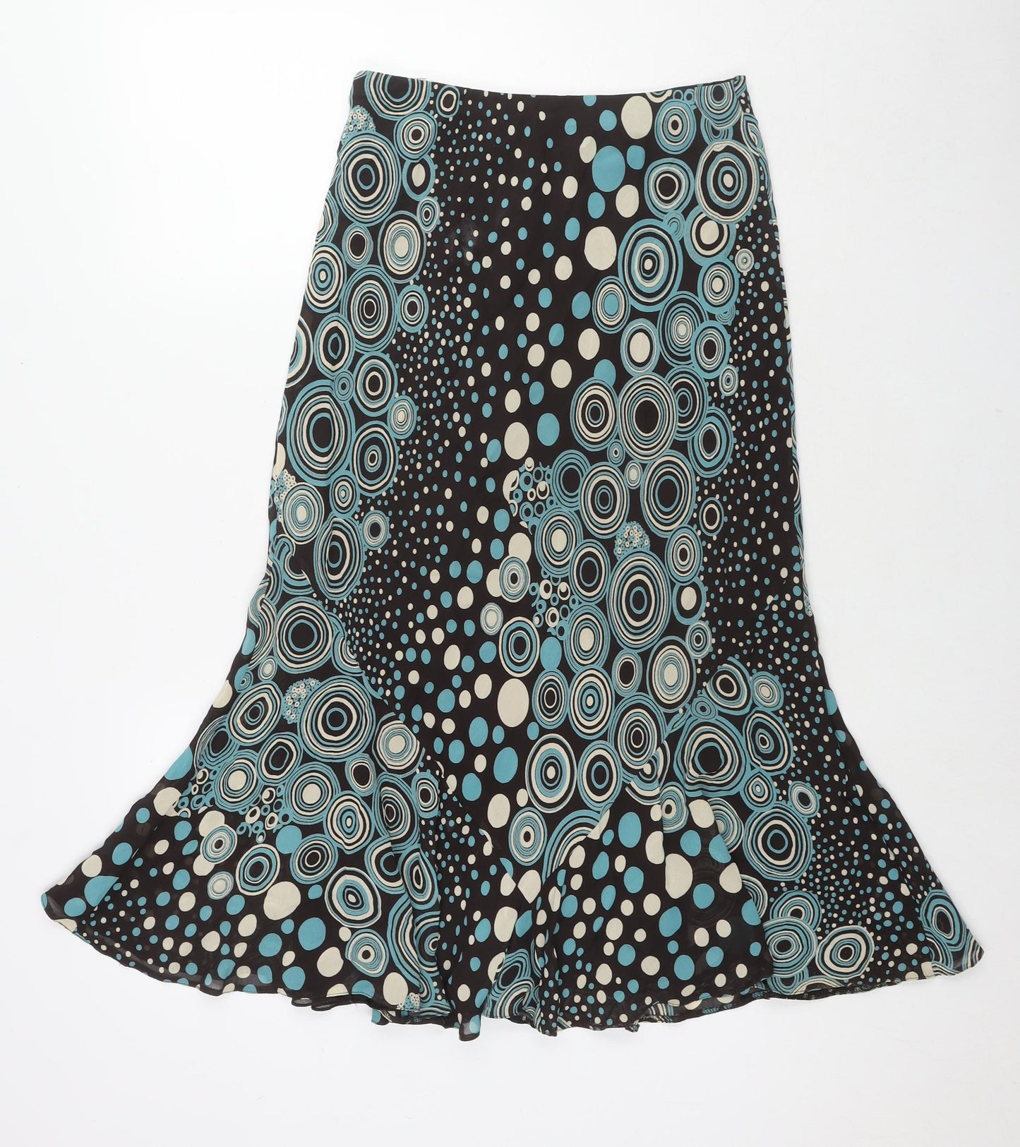 Berkertex Womens Brown Polka Dot Viscose Swing Skirt Size 10