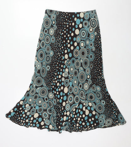 Berkertex Womens Brown Polka Dot Viscose Swing Skirt Size 10