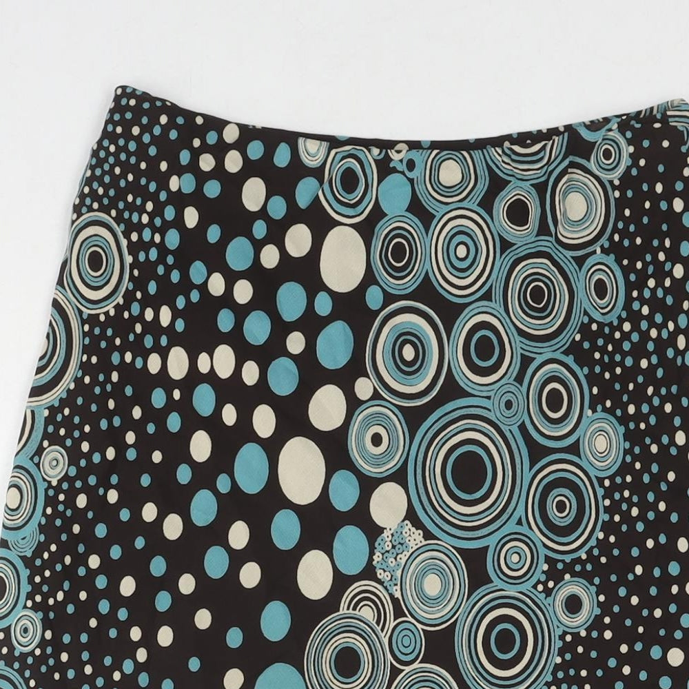 Berkertex Womens Brown Polka Dot Viscose Swing Skirt Size 10