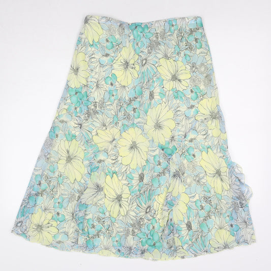 Autograph Womens Multicoloured Floral Polyester Swing Skirt Size 12