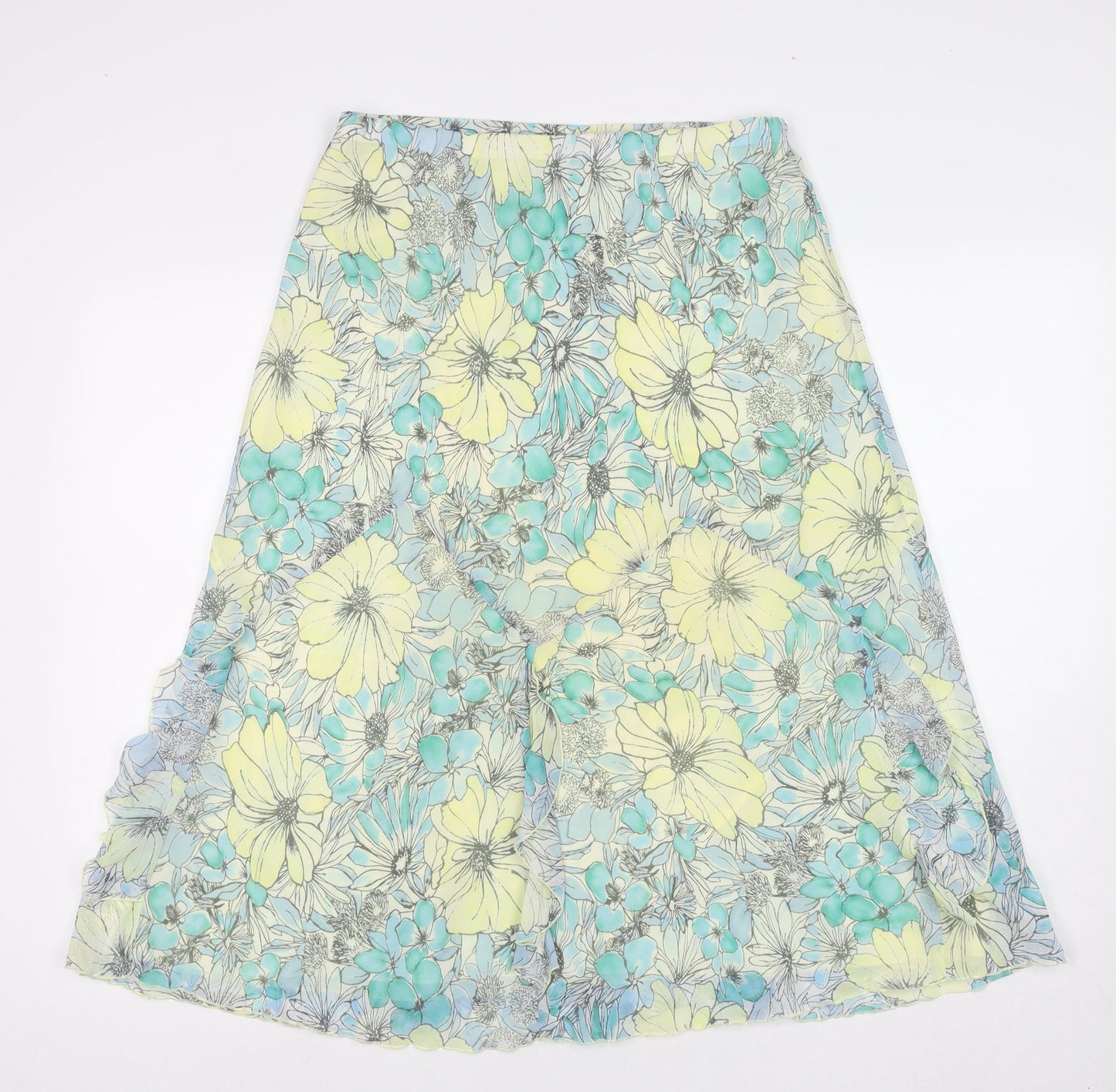 Autograph Womens Multicoloured Floral Polyester Swing Skirt Size 12