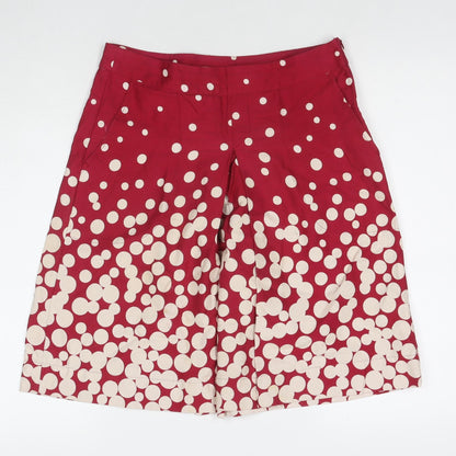 Jackpot Womens Red Polka Dot Cotton Pleated Skirt Size 8 Zip