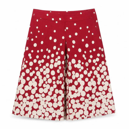 Jackpot Womens Red Polka Dot Cotton Pleated Skirt Size 8 Zip