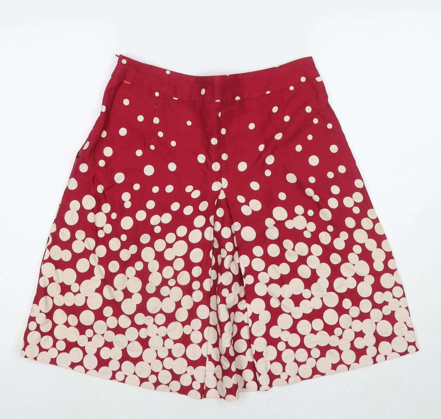 Jackpot Womens Red Polka Dot Cotton Pleated Skirt Size 8 Zip