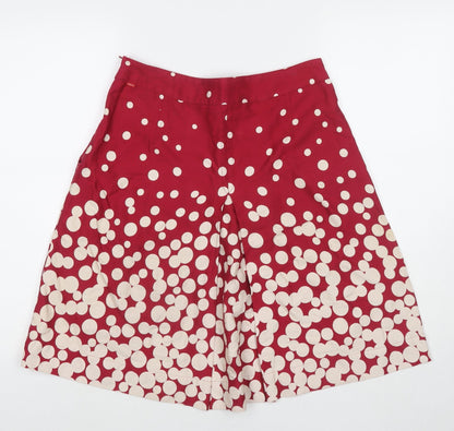 Jackpot Womens Red Polka Dot Cotton Pleated Skirt Size 8 Zip