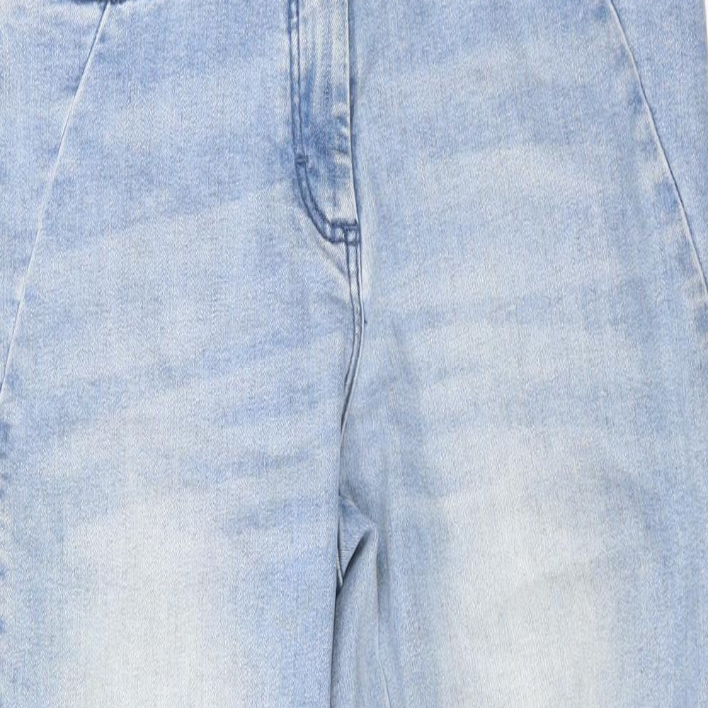 Barbara Lebek Womens Blue Cotton Straight Jeans Size 10 L24 in Regular Zip