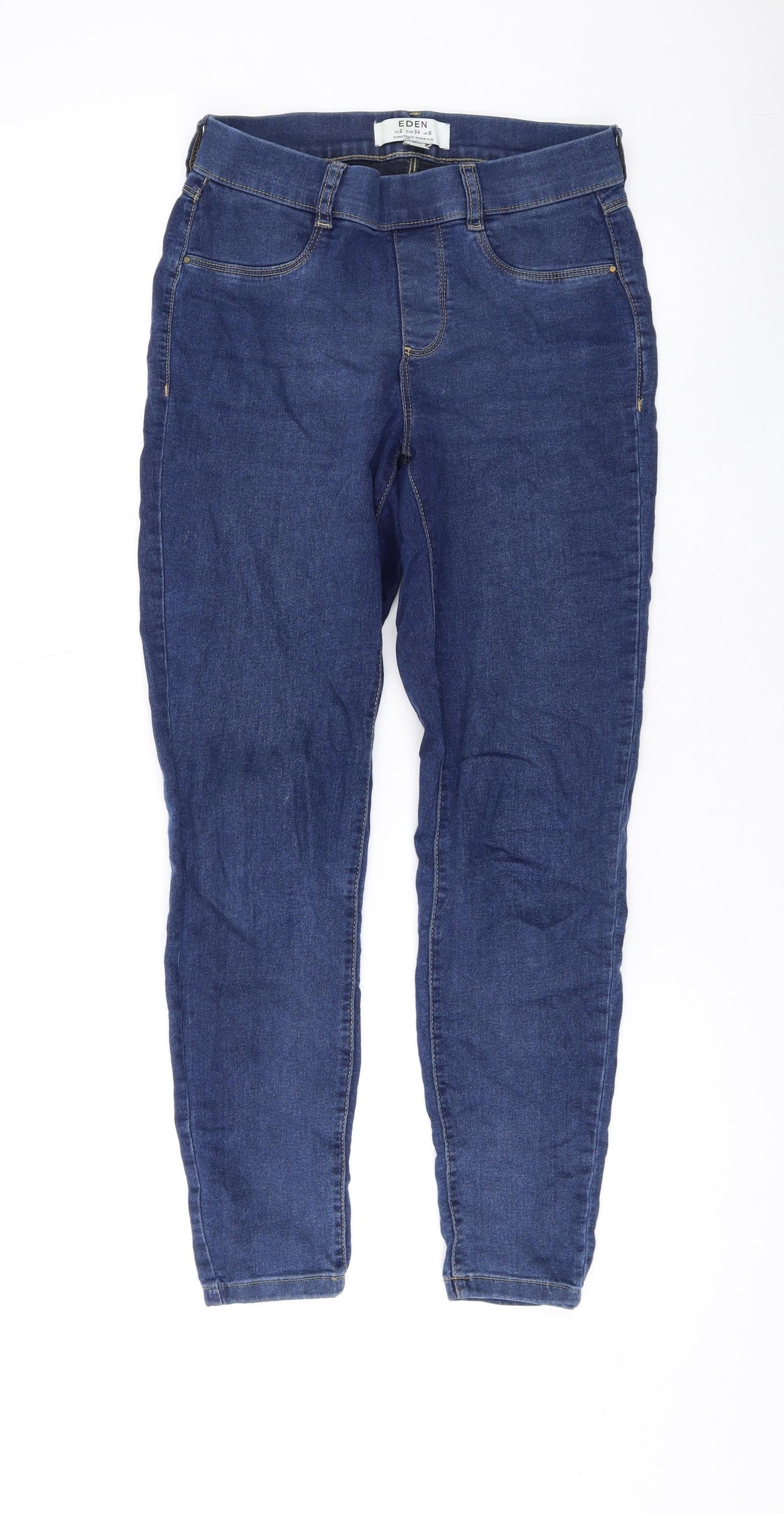 Dorothy Perkins Womens Blue Cotton Jegging Jeans Size 6 L25 in Regular