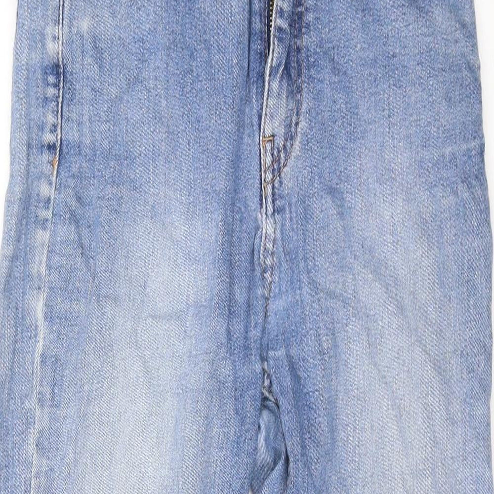 Pull&Bear Womens Blue Cotton Straight Jeans Size 8 L22 in Regular Zip