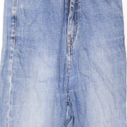 Pull&Bear Womens Blue Cotton Straight Jeans Size 8 L22 in Regular Zip