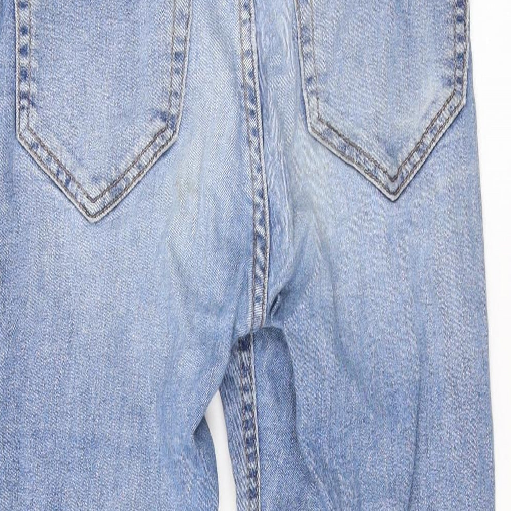 Pull&Bear Womens Blue Cotton Straight Jeans Size 8 L22 in Regular Zip