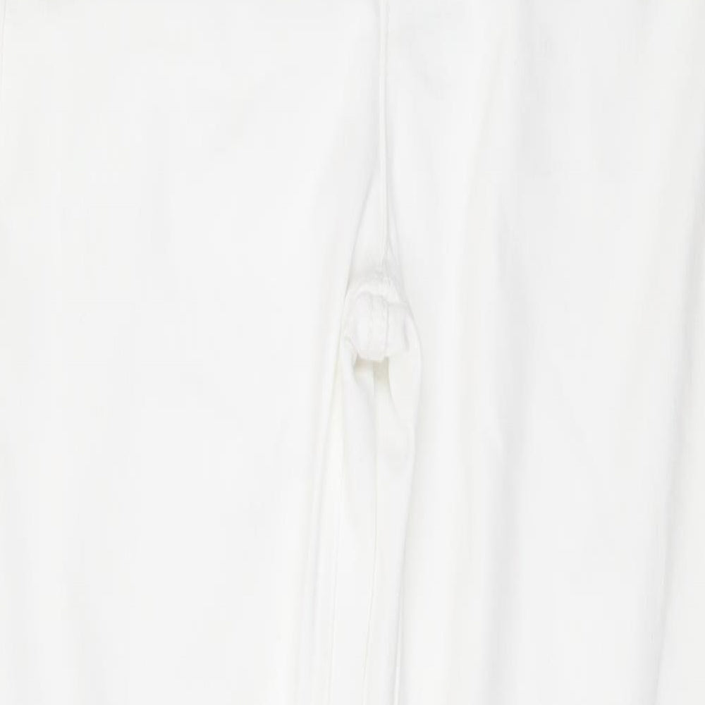 Per Una Womens White Cotton Straight Jeans Size 8 L32 in Regular Zip