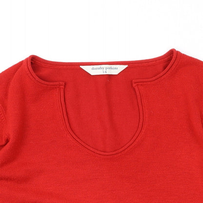 Womens UK Size 14 Dorothy Perkins Red Pullover Jumper