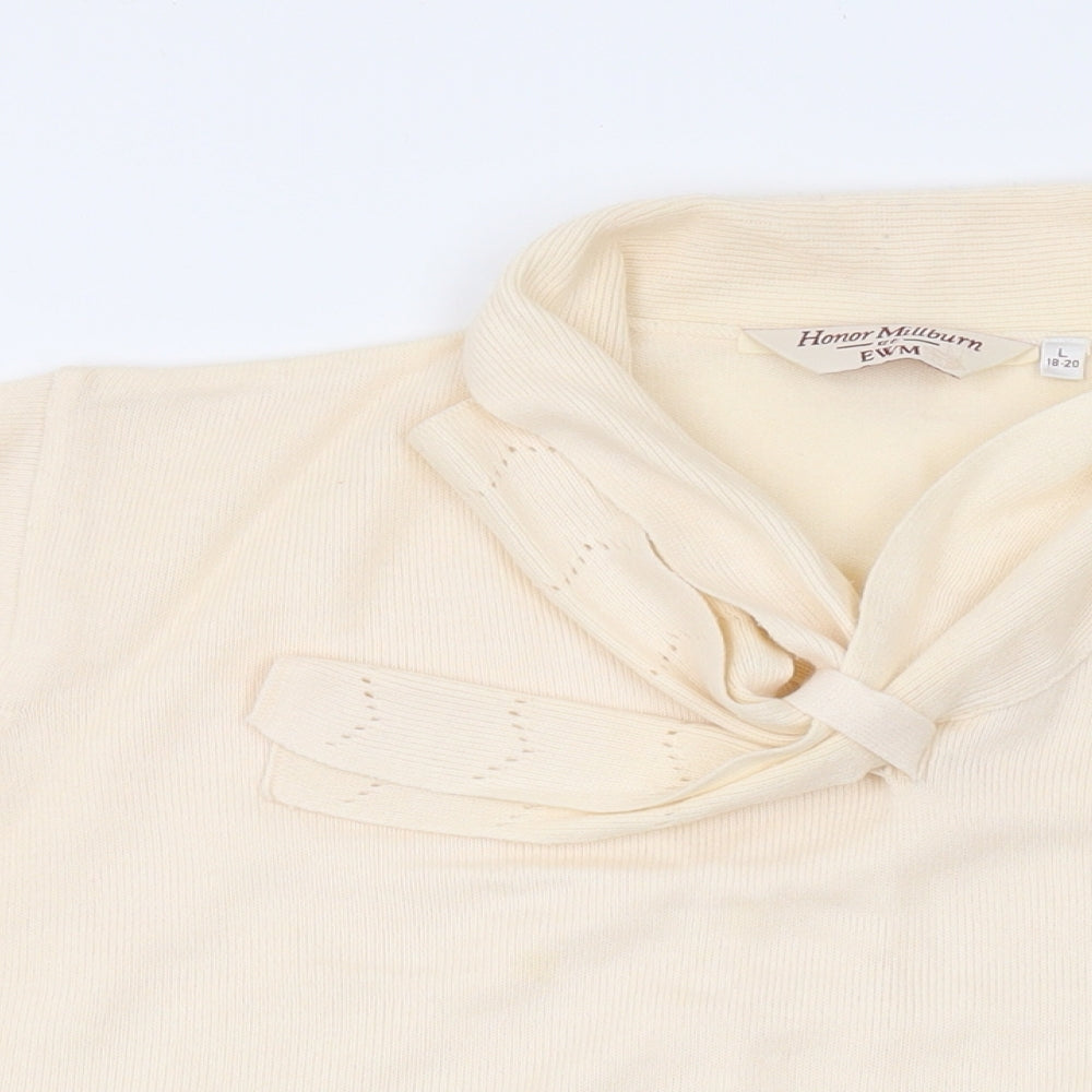 Womens UK Size L EWM Beige Pullover Jumper