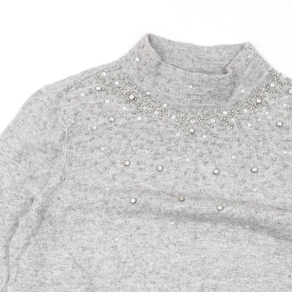 Womens UK Size S Wallis Grey Pullover Jumper