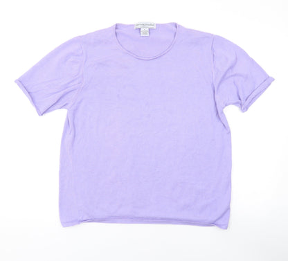 Sutton Studio Womens Purple Scoop Neck Cotton Pullover Jumper Size XL