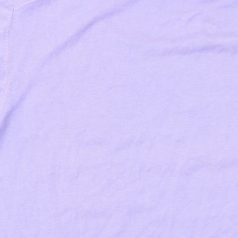 Sutton Studio Womens Purple Scoop Neck Cotton Pullover Jumper Size XL