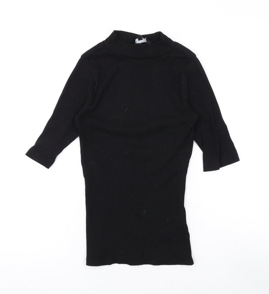 Womens UK Size 8 New Look Black Basic T-Shirt