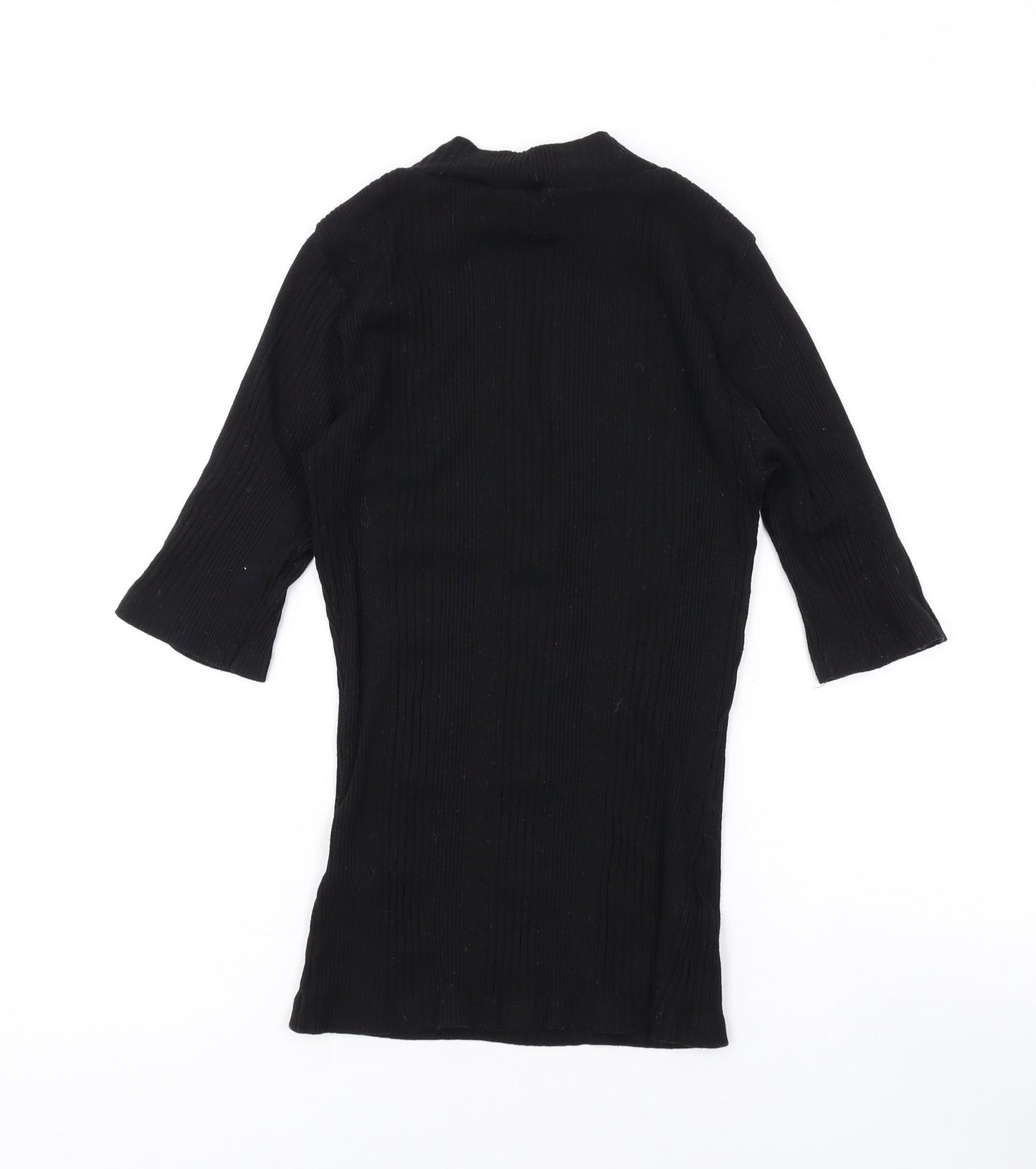 Womens UK Size 8 New Look Black Basic T-Shirt