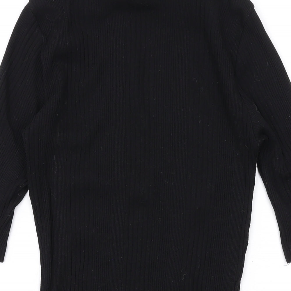 Womens UK Size 8 New Look Black Basic T-Shirt