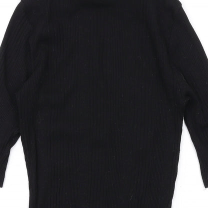 Womens UK Size 8 New Look Black Basic T-Shirt
