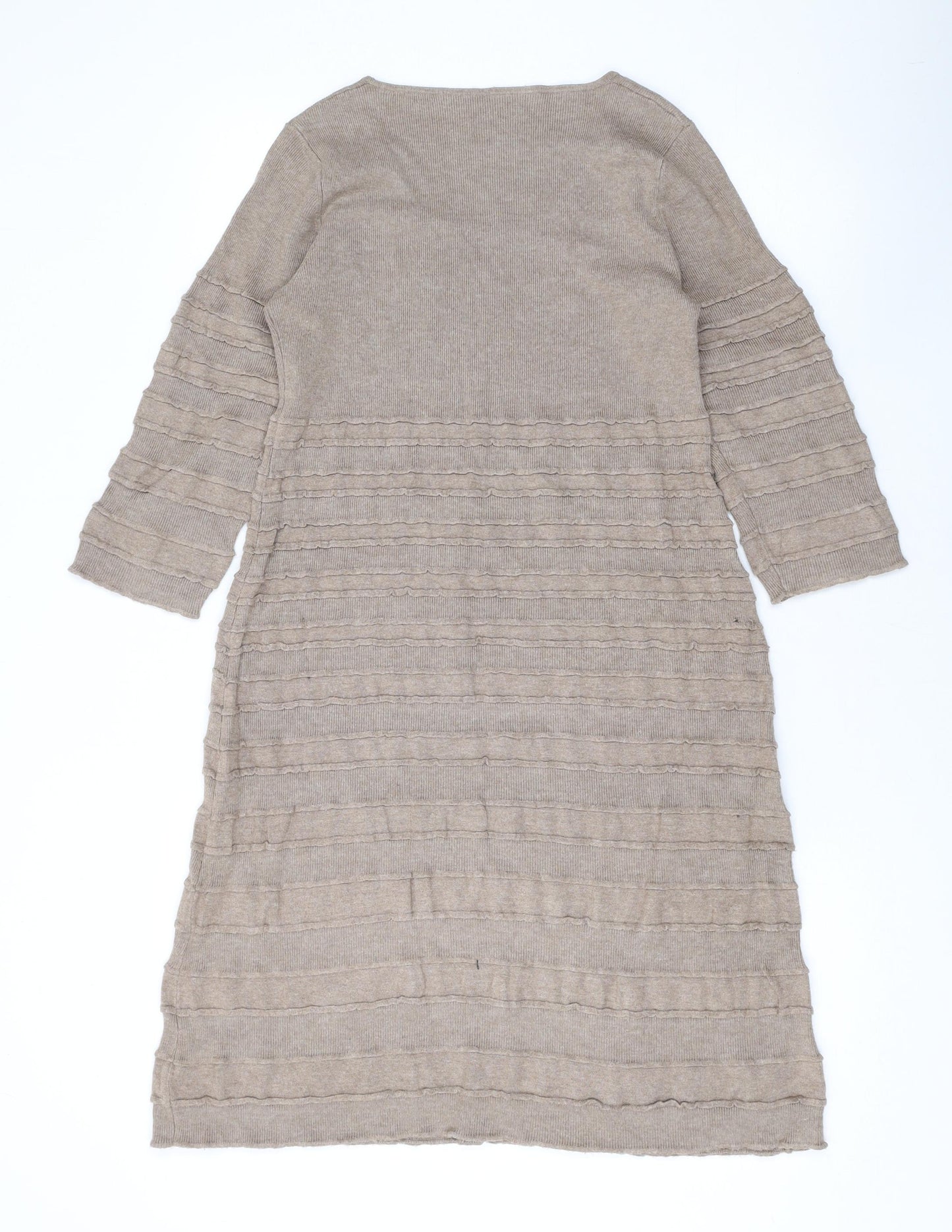 Kaliko Womens Brown Viscose A-Line Size 14 Scoop Neck Pullover