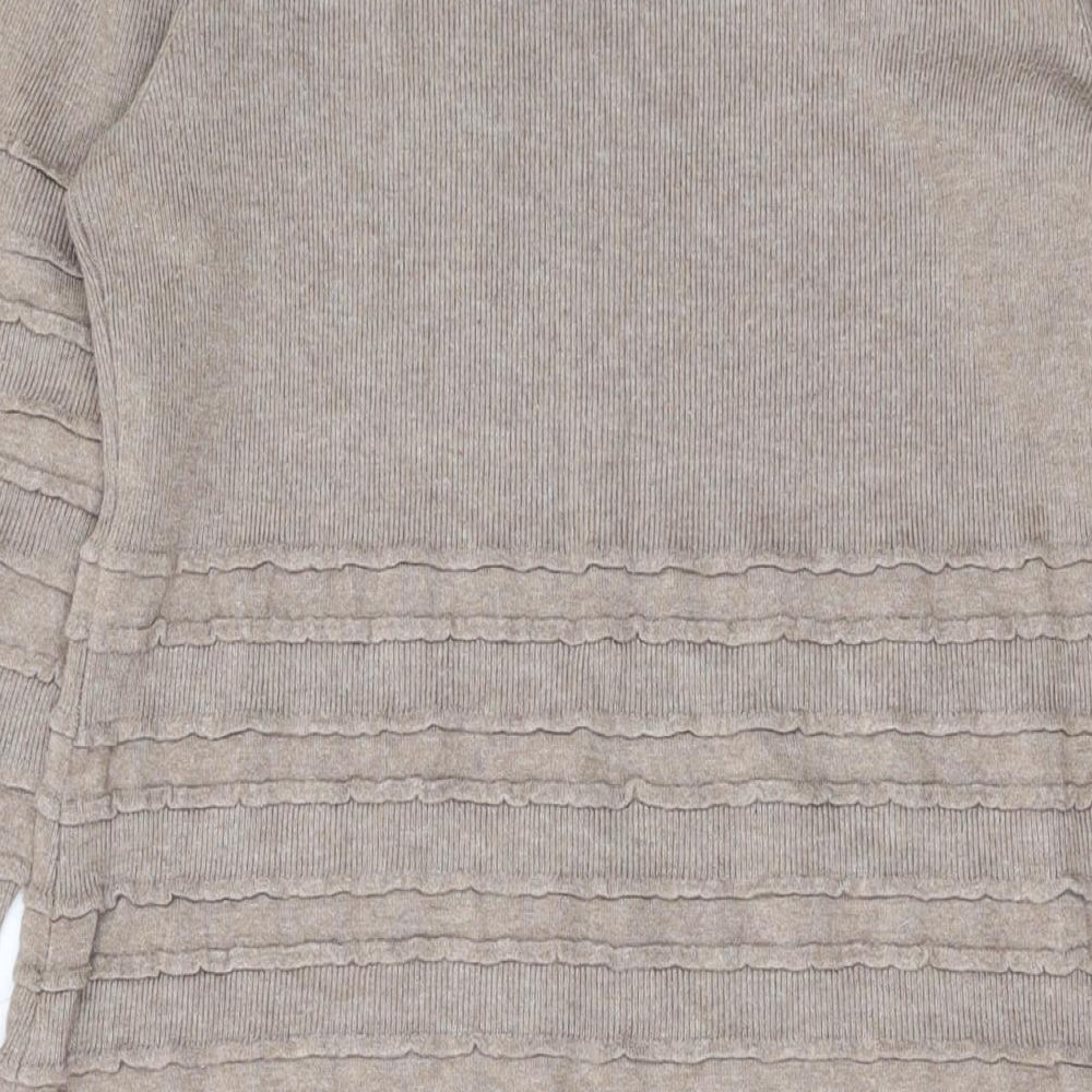 Kaliko Womens Brown Viscose A-Line Size 14 Scoop Neck Pullover