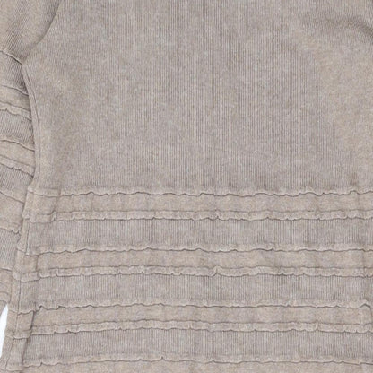 Kaliko Womens Brown Viscose A-Line Size 14 Scoop Neck Pullover