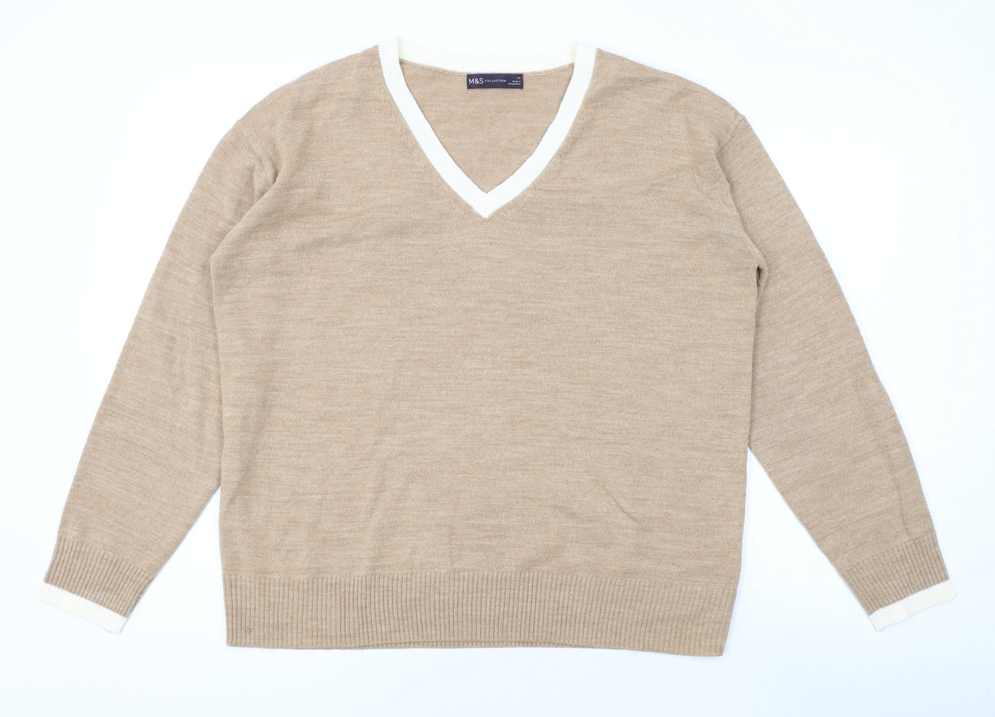 Womens UK Size 14 Marks and Spencer Brown Pullover Jumper