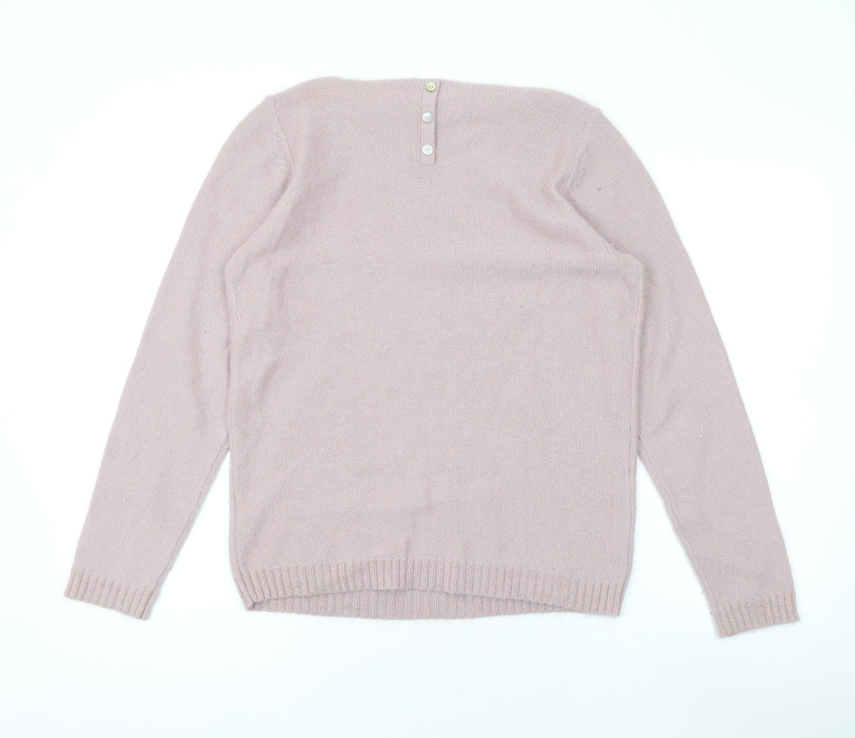 Womens UK Size L Gharani Strok Pink Pullover Jumper