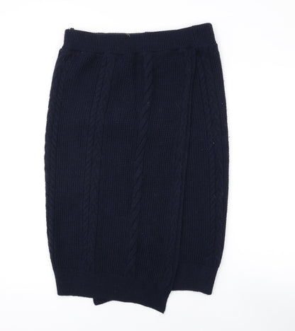Marks and Spencer Womens Blue Acrylic Straight & Pencil Skirt Size M