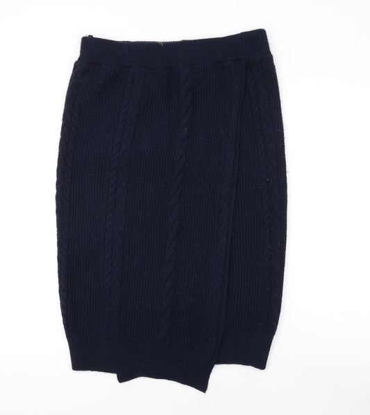 Marks and Spencer Womens Blue Acrylic Straight & Pencil Skirt Size M