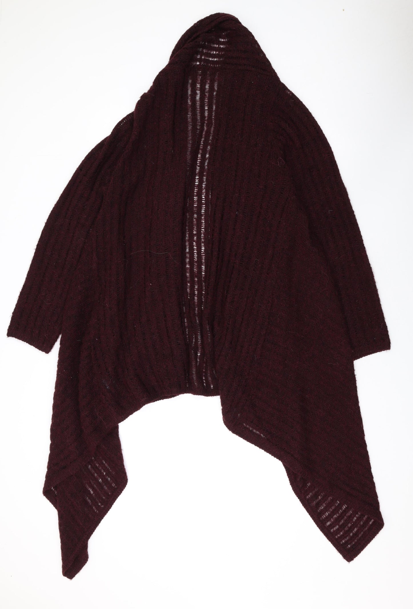 Marks and Spencer Womens Red V-Neck Acrylic Cape Jumper Size 16