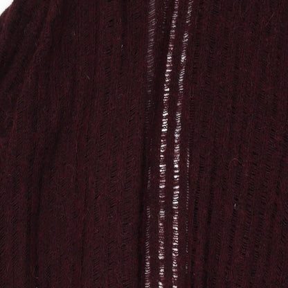 Marks and Spencer Womens Red V-Neck Acrylic Cape Jumper Size 16