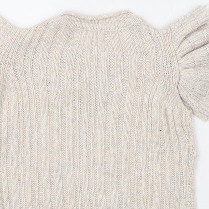 Jessica Simpson Womens Beige Round Neck Polyester Pullover Jumper Size 2XS