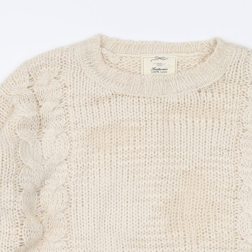 Womens UK Size 6 New Look Beige Pullover Jumper